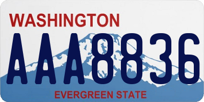 WA license plate AAA8836