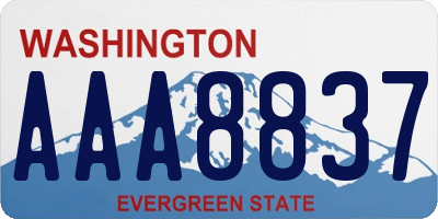 WA license plate AAA8837