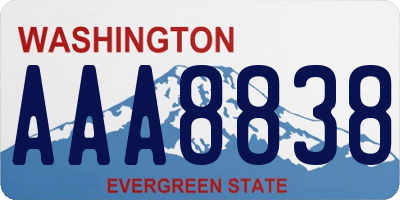 WA license plate AAA8838