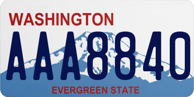 WA license plate AAA8840