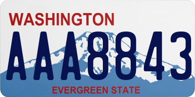 WA license plate AAA8843