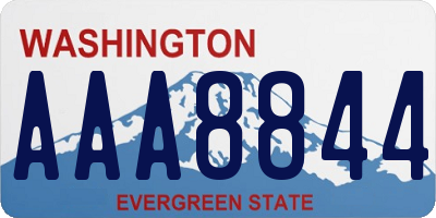 WA license plate AAA8844