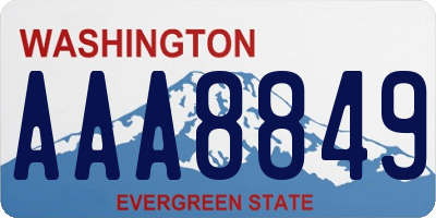 WA license plate AAA8849