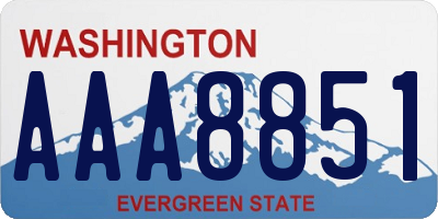 WA license plate AAA8851