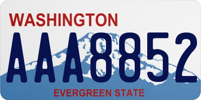 WA license plate AAA8852