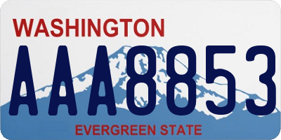 WA license plate AAA8853