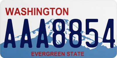 WA license plate AAA8854