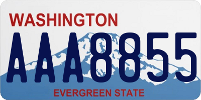 WA license plate AAA8855