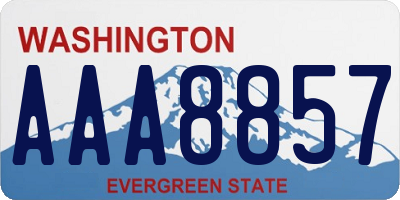 WA license plate AAA8857