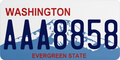 WA license plate AAA8858