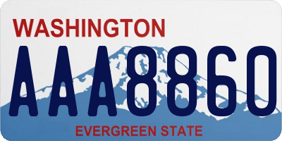 WA license plate AAA8860