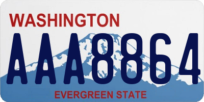 WA license plate AAA8864