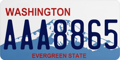 WA license plate AAA8865