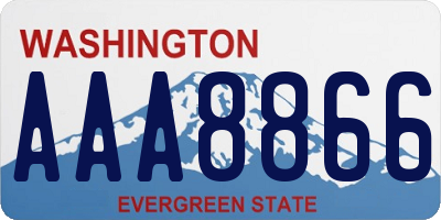 WA license plate AAA8866