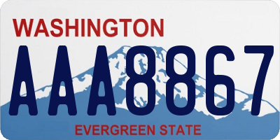 WA license plate AAA8867