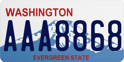 WA license plate AAA8868