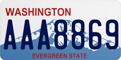 WA license plate AAA8869