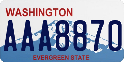 WA license plate AAA8870