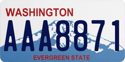 WA license plate AAA8871