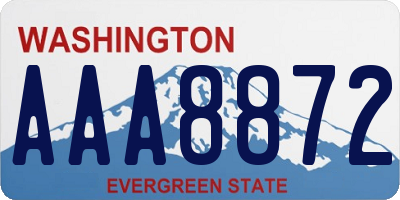 WA license plate AAA8872