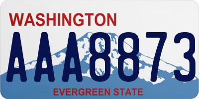 WA license plate AAA8873