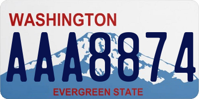 WA license plate AAA8874