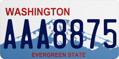 WA license plate AAA8875