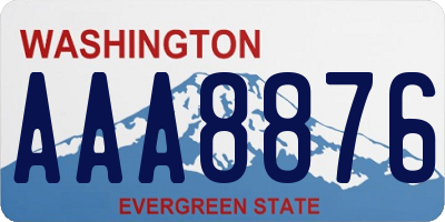 WA license plate AAA8876