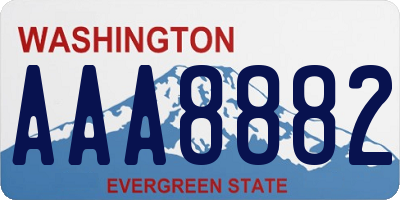 WA license plate AAA8882