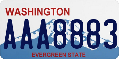 WA license plate AAA8883