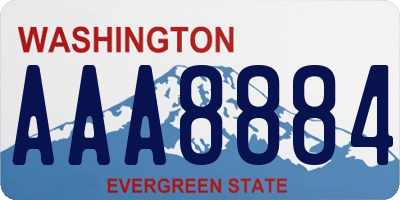 WA license plate AAA8884