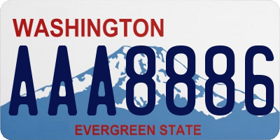 WA license plate AAA8886