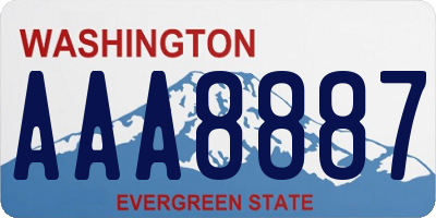 WA license plate AAA8887