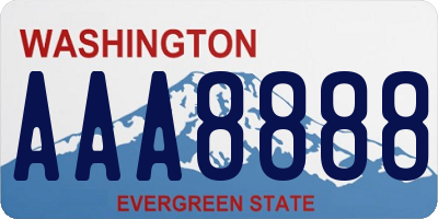 WA license plate AAA8888