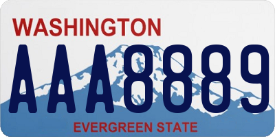 WA license plate AAA8889