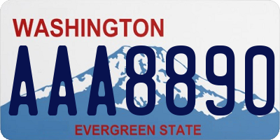 WA license plate AAA8890