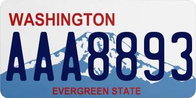 WA license plate AAA8893