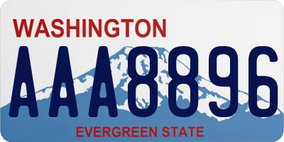 WA license plate AAA8896