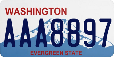 WA license plate AAA8897