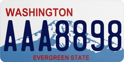 WA license plate AAA8898