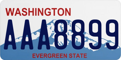 WA license plate AAA8899