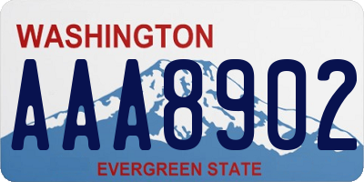 WA license plate AAA8902