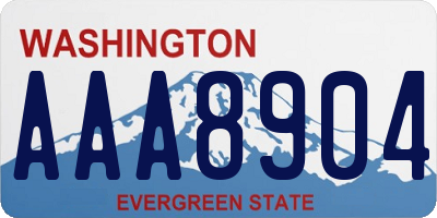 WA license plate AAA8904