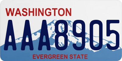 WA license plate AAA8905