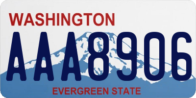 WA license plate AAA8906