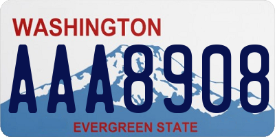 WA license plate AAA8908