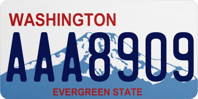 WA license plate AAA8909