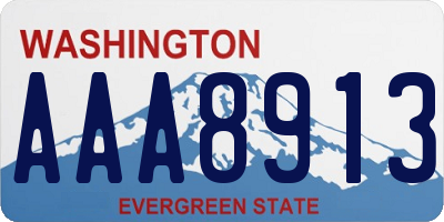 WA license plate AAA8913