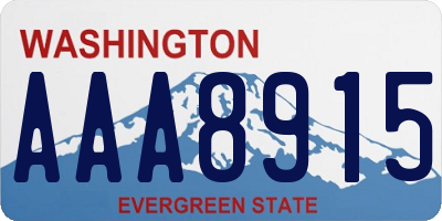 WA license plate AAA8915