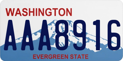 WA license plate AAA8916